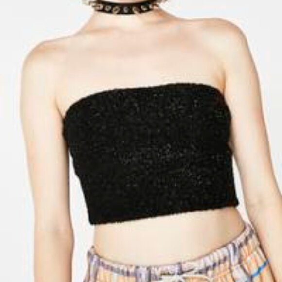 American Deadstock Fuzzy Logic Tube Top - Picture 1 of 6